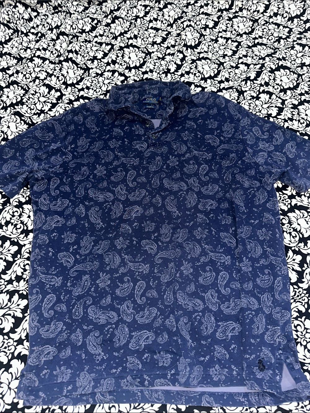 Polo by Ralph Lauren Navy Paisley Short-Sleeve Polo
